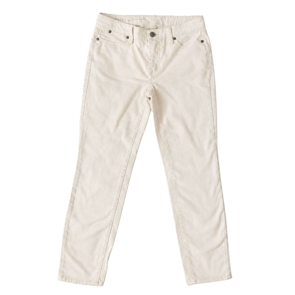 Talbots Flawless Womens 4P Off White Slim Ankle Pants Stretch Cotton Petite